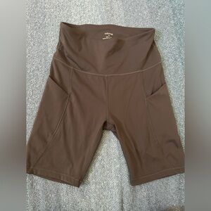 ADODOS Gray High Waisted Biker Shorts | Compression Yoga Gym Athleisure Shorts